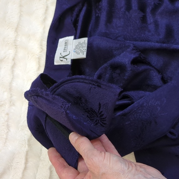 Vintage 80s K Studio Royal Purple Blouse/Jacket - Picture 16 of 17